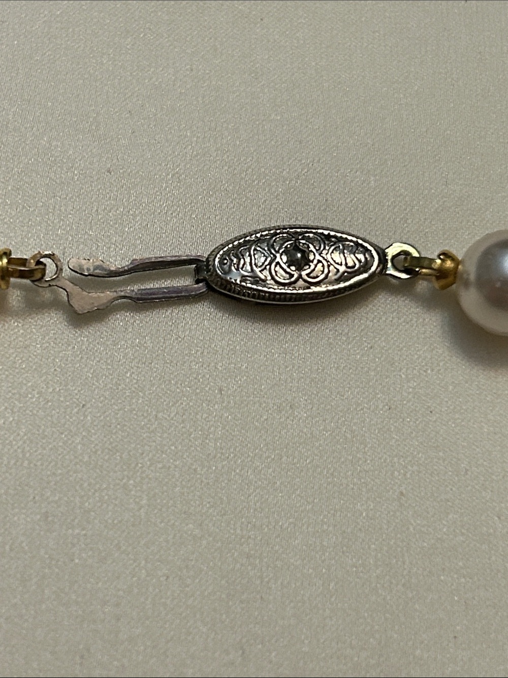 Classic White Pearl Strand Necklace with Silver Clasp - Picture 8 of 9